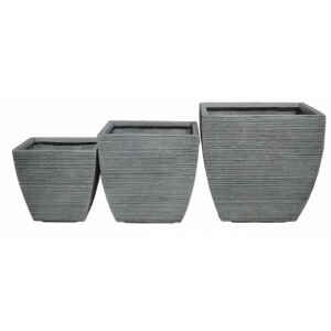 Set di 3 vasi in Fibra di argilla cm 44x44x44 – LEN
