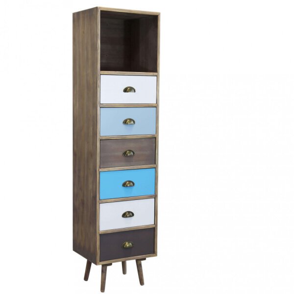 Cassettiera per soggiorno Industrial in Legno cm 40×36,5×144 – WILLY