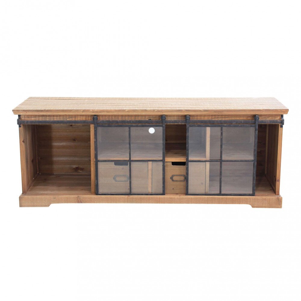 Porta tv per soggiorno Industrial in Legno,Acciaio cm 160×45,5×60 – TYBALT