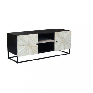 Porta tv per soggiorno Industrial in Legno,Metallo cm 140x46x56 – WILFORD