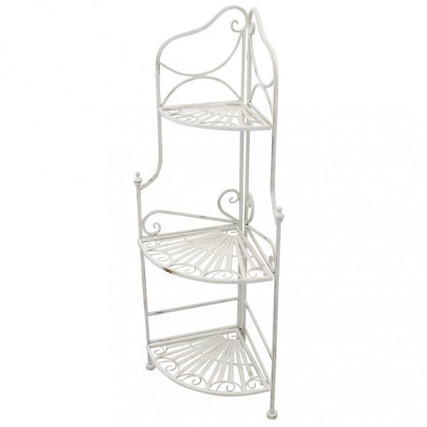 Scaffale 3 piani angolare stile provenzale verniciato in Acciaio cm 49x35x115 – BOB