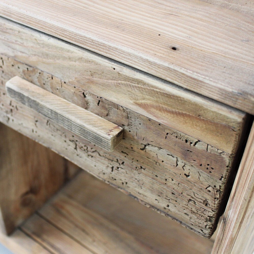 Credenza con 4 cassetti in Pino riciclato cm 120x40x90 – PINE