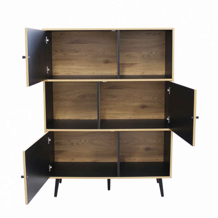 Credenza Moderna con 6 vani in Truciolare cm 100×39,5×135 – QUANAH
