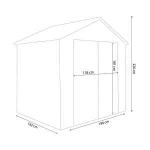 Casetta Porta Attrezzi da Giardino in Plastica cm 190x192x226 – FOX