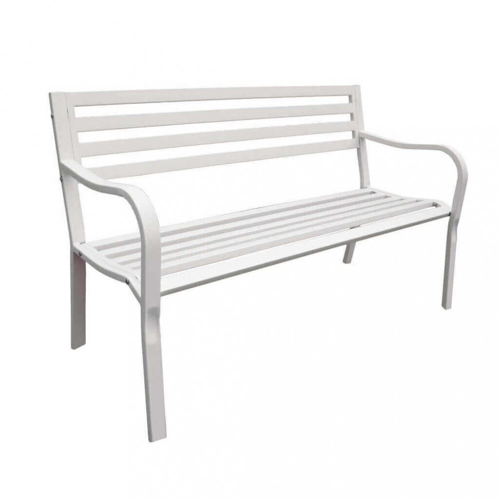 Panchina da Giardino 2 posti in Acciaio,Acciaio cm 128x80x56 – LANA