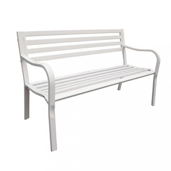 Panchina da Giardino 2 posti in Acciaio,Acciaio cm 128x80x56 – LANA
