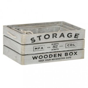 Set di 3 cassette in Legno cm 35x25x15 – TOBIN