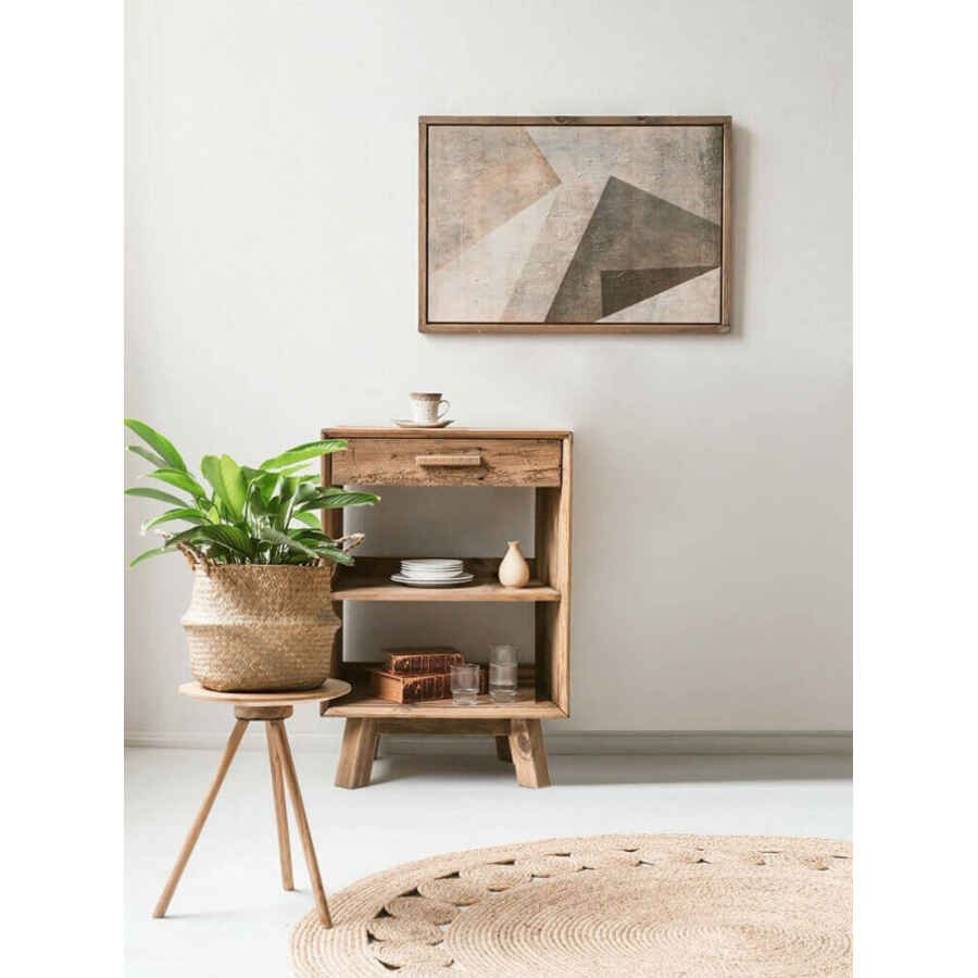 Comodino in Pino riciclato cm 60x40x85 – PINE