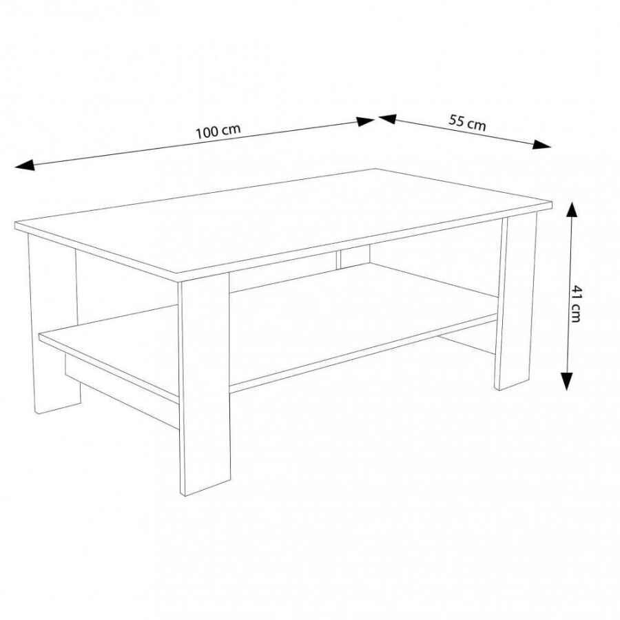 Tavolino da Salotto con ripiano Moderno in truciolare 100×40 – JONNY