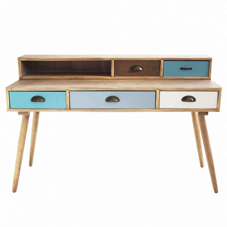 Scrivania multicolor in Legno cm 120x50x79 – WARREN