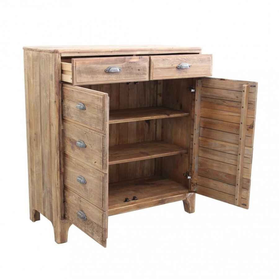 Cassettiera con 10 cassetti in Pino riciclato cm 105x48x113 – LYNDON