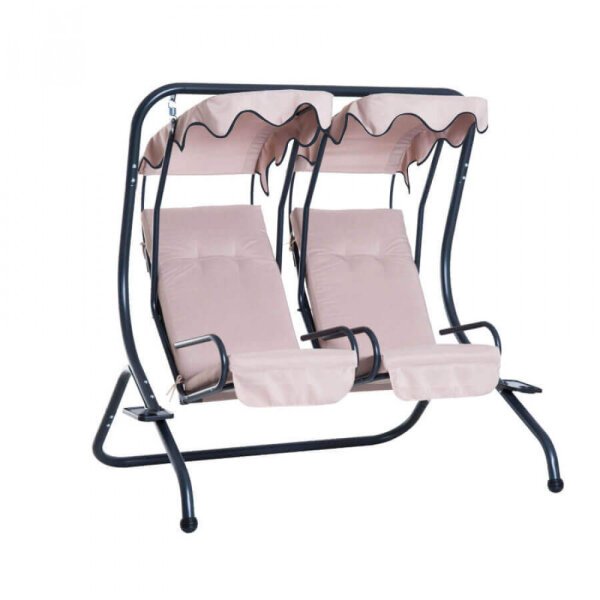 Dondolo da Giardino sedute separate in Acciaio,Tessuto cm 174x136x182 – RALE