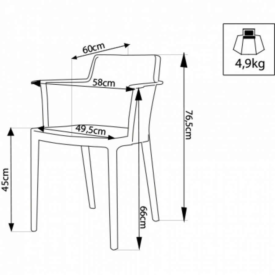 Poltrona da esterno ed interno in Polipropilene cm 60x58x76,5 – KAMALA