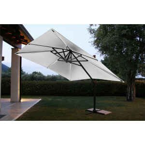 Ombrellone da Giardino decentrato con led 3×4 in alluminio,poliestere – RENO