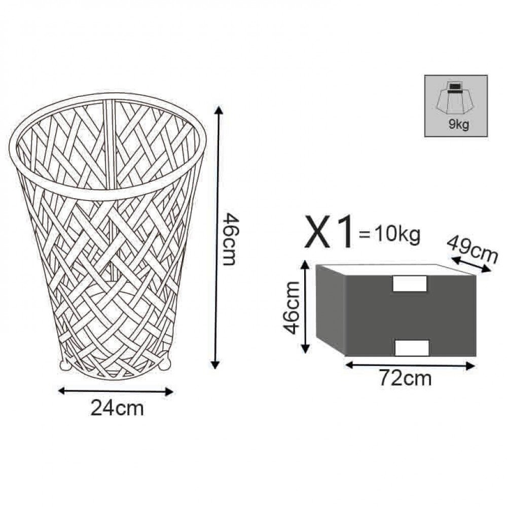 Portaombrelli in Acciaio cm 25x25x46 – KEGAN