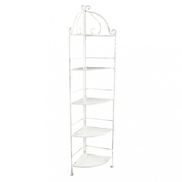 Scaffale 5 piani angolare stile provenzale verniciato in Acciaio cm 50x35x175 – ED