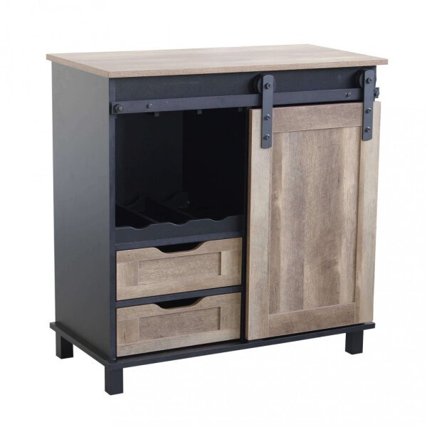 Madia per soggiorno Industrial in Legno,Acciaio cm 80x40x82 – TREY