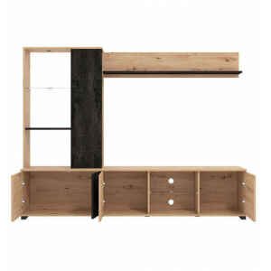 parete attrezzata soggiorno quattro ante moderna minimal in legno cm 202 x 40 x 155,5 h – POLE