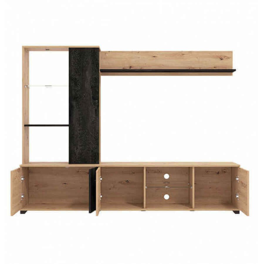 parete attrezzata soggiorno quattro ante moderna minimal in legno cm 202 x 40 x 155,5 h – POLE