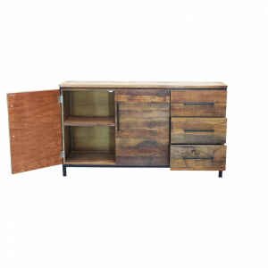 Madia con due ante e tre cassetti in Legno,Metallo cm 150x40x86 – DARWIN