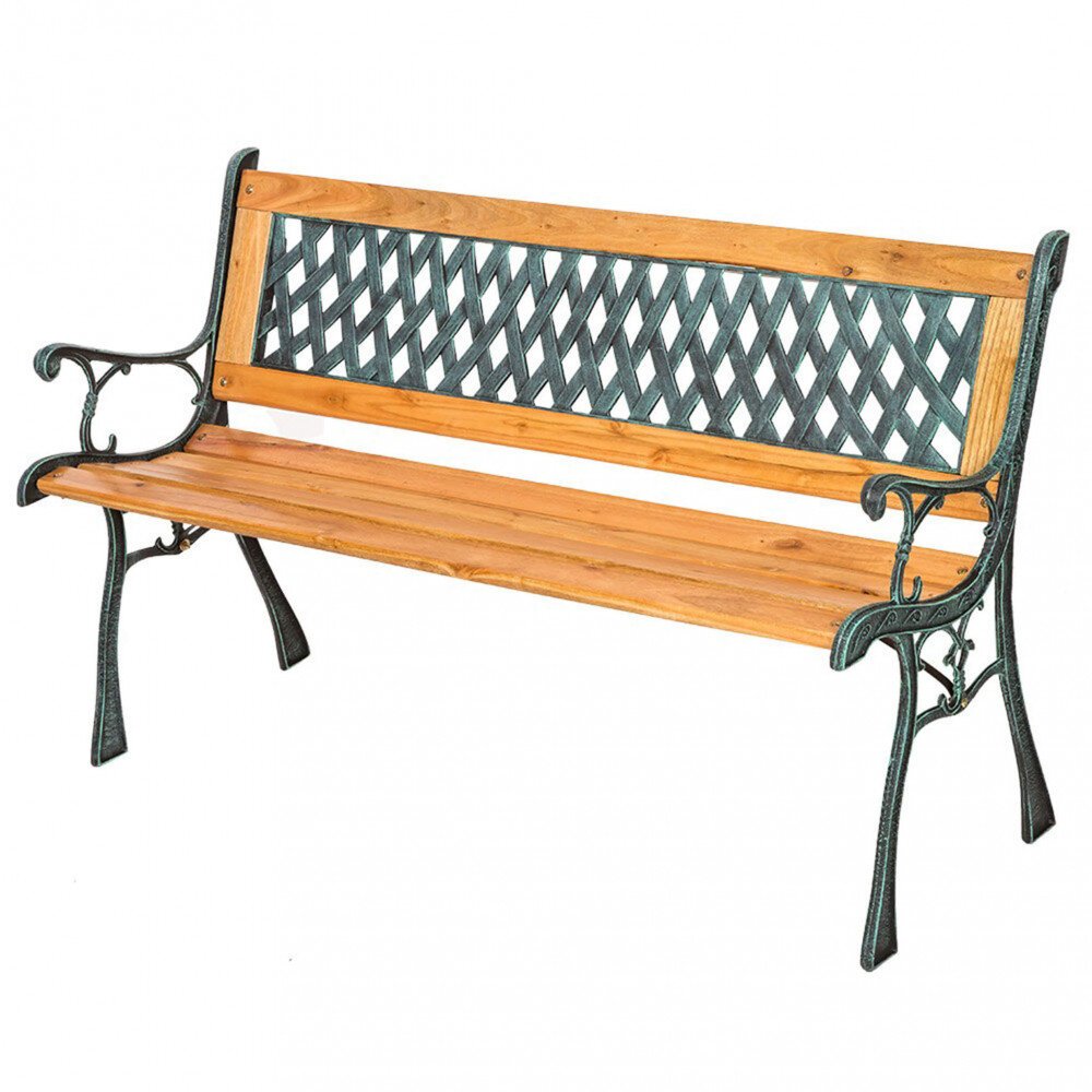 Panca in ghisa e Legno in Legno,Ghisa cm 126x72x63 – JERROLD
