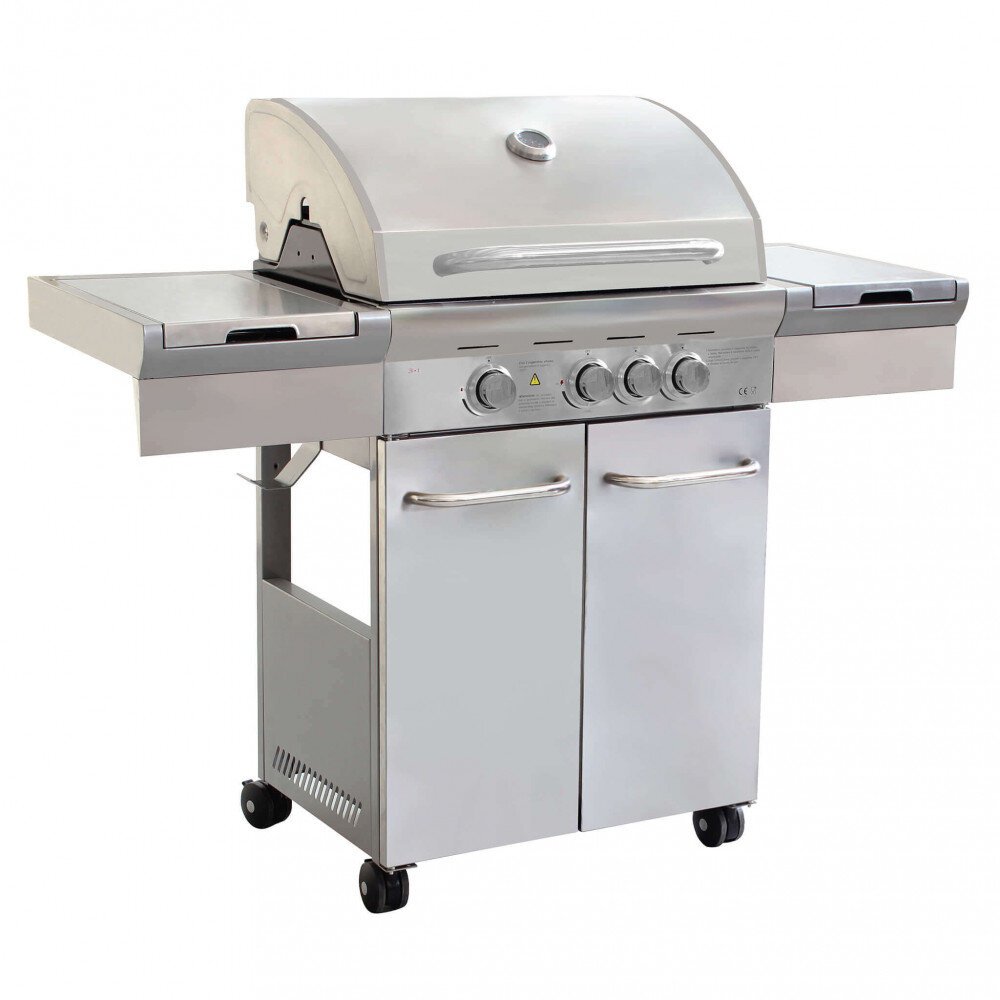 Barbecue 3 fuochi + 1 in Acciaio cm 133,5x52x114,5 – KOBE