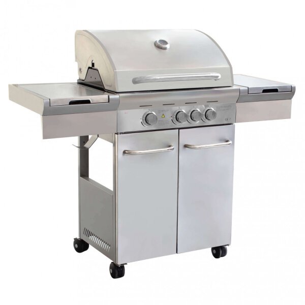 Barbecue 3 fuochi + 1 in Acciaio cm 133,5x52x114,5 – KOBE