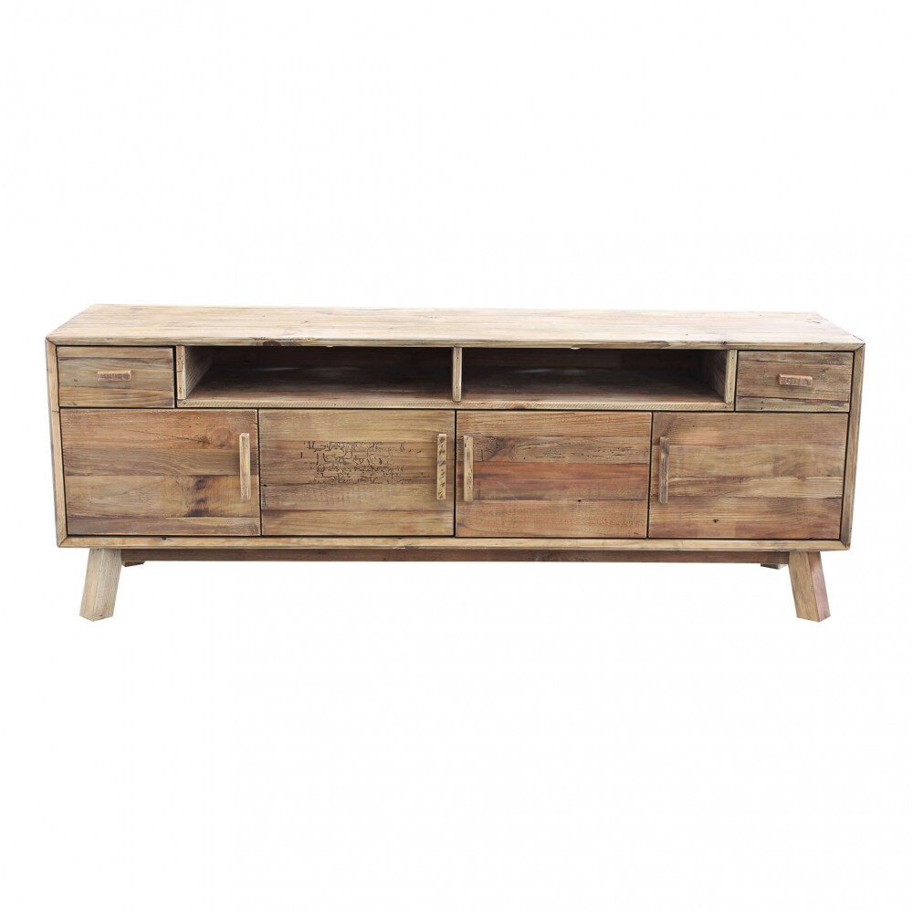Porta tv con 2 cassetti in Pino riciclato cm 180x48x65 – PINE