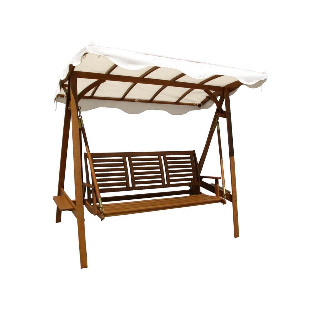 Dondolo da Giardino 3 posti in Legno,Acacia cm 206x130x200 – NOLL