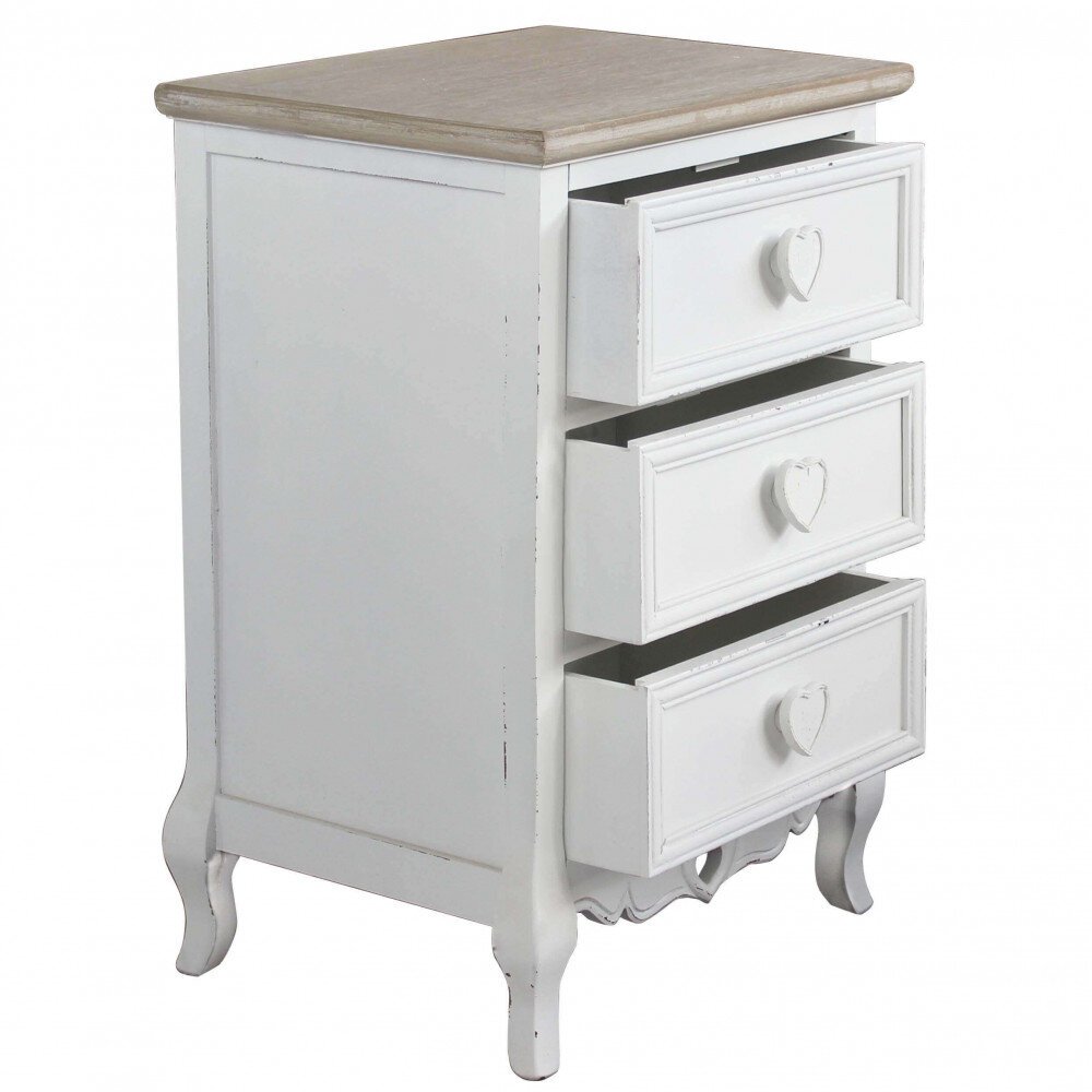 Mobiletto 3 cassetti shabby chic in Legno cm 45x34x66 – WOLF