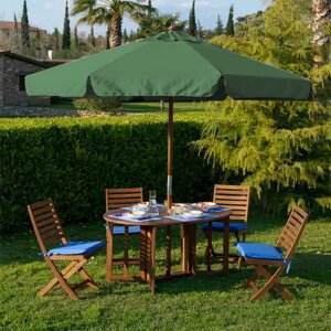 Ombrellone da Giardino Rotondo 3 palo centrale in legno,poliestere – LENA