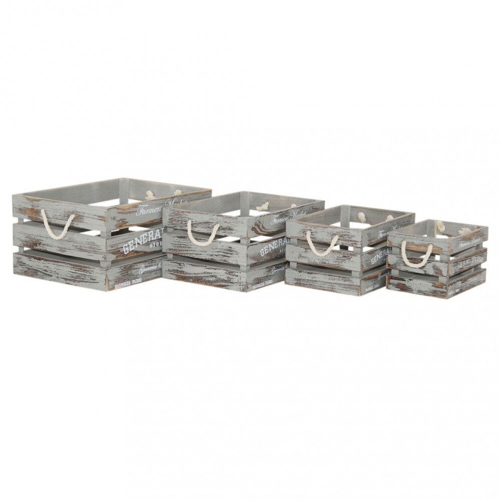 Set di 4 cassette in Legno cm 41x31x20 – VINNIE