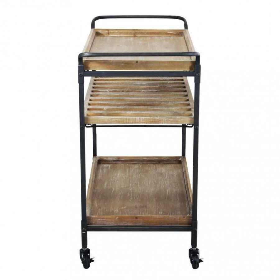 Carrello Portavivande con ruote in Metallo,Legno cm 88x43x77 – HERBIE