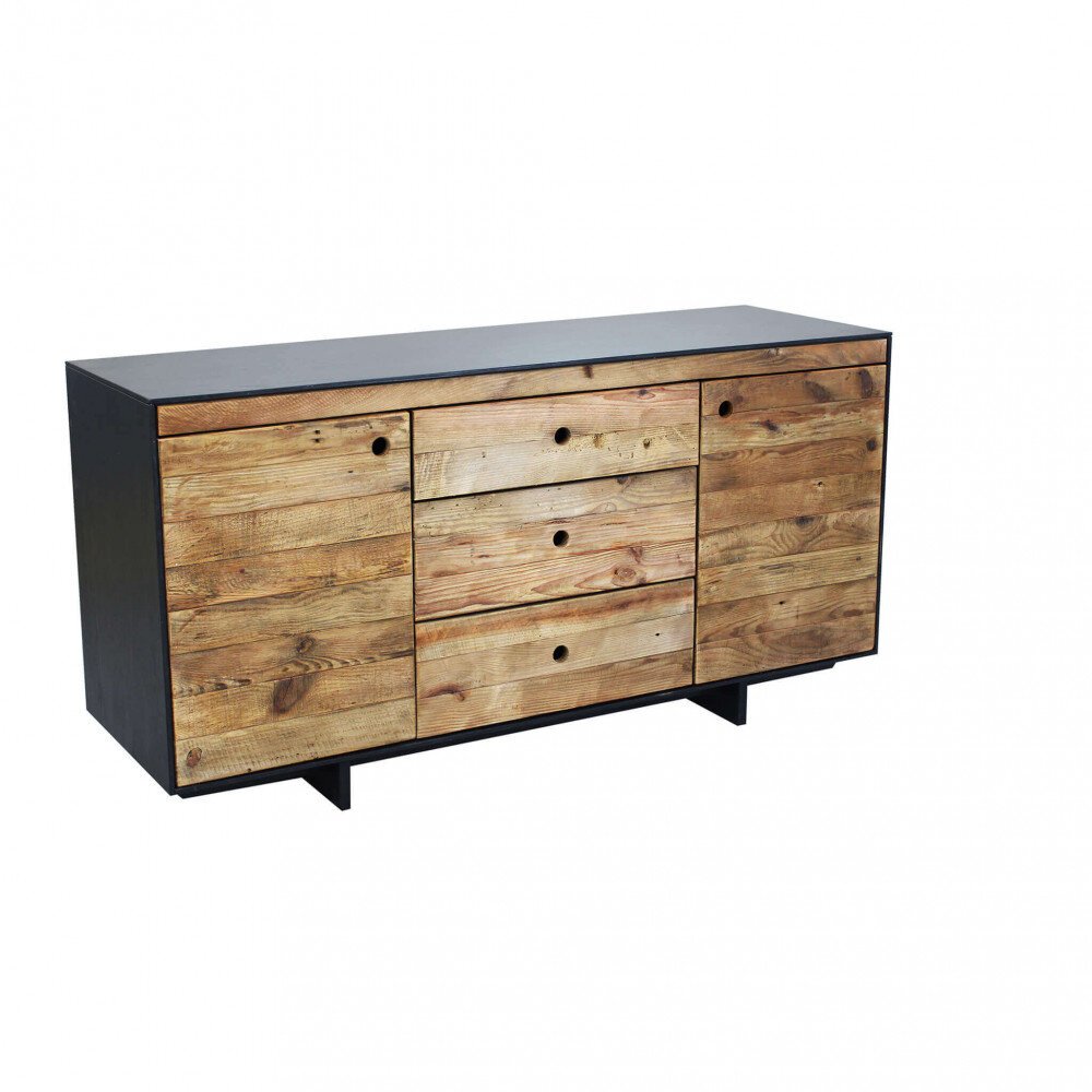 Madia 2 ante 3 cassetti in Pino riciclato cm 150x48x76 – MANSEL