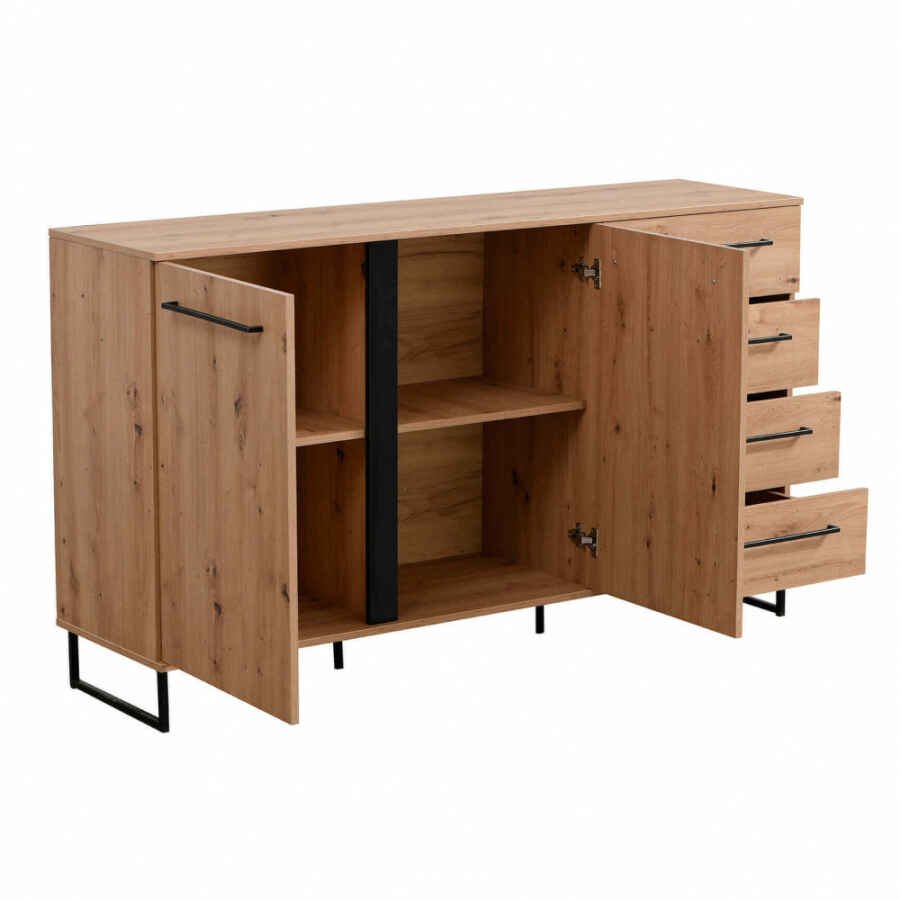 credenza con 2 ante e 4 cassetti cm 159 x 42 x 92,5 h – ZENWOOD
