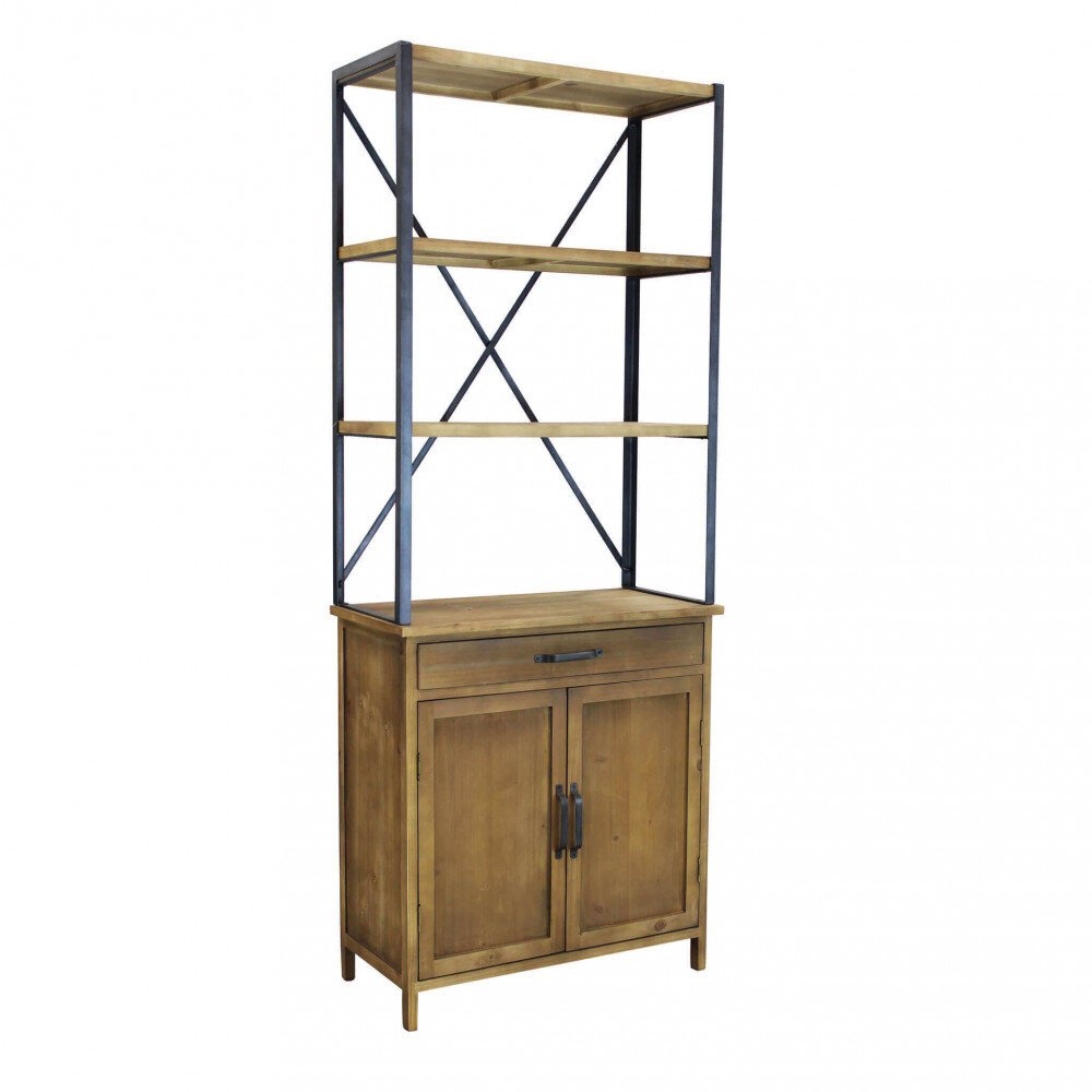 Libreria Industrial in Legno,Metallo cm 73,5×37,5×186 – TERRENCE