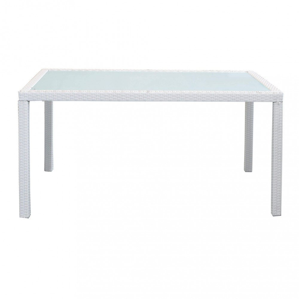 Tavolo intreccio e piano in vetro 150×90 – AXEL