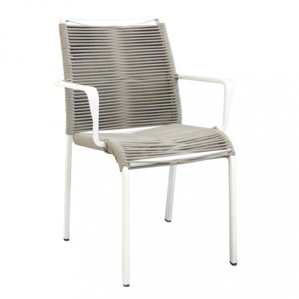 Poltrona da Giardino Impilabile in Alluminio,Corda cm 55x60x87 – WALTER