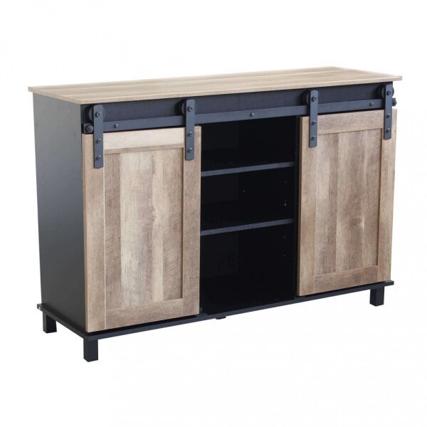 Madia per soggiorno Industrial in Legno,Acciaio cm 120x40x82 – TREY