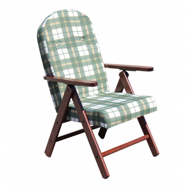 Poltrona Sdraio 4 posizioni con cuscino in Cotone,Legno cm 61x75x110 – BURT
