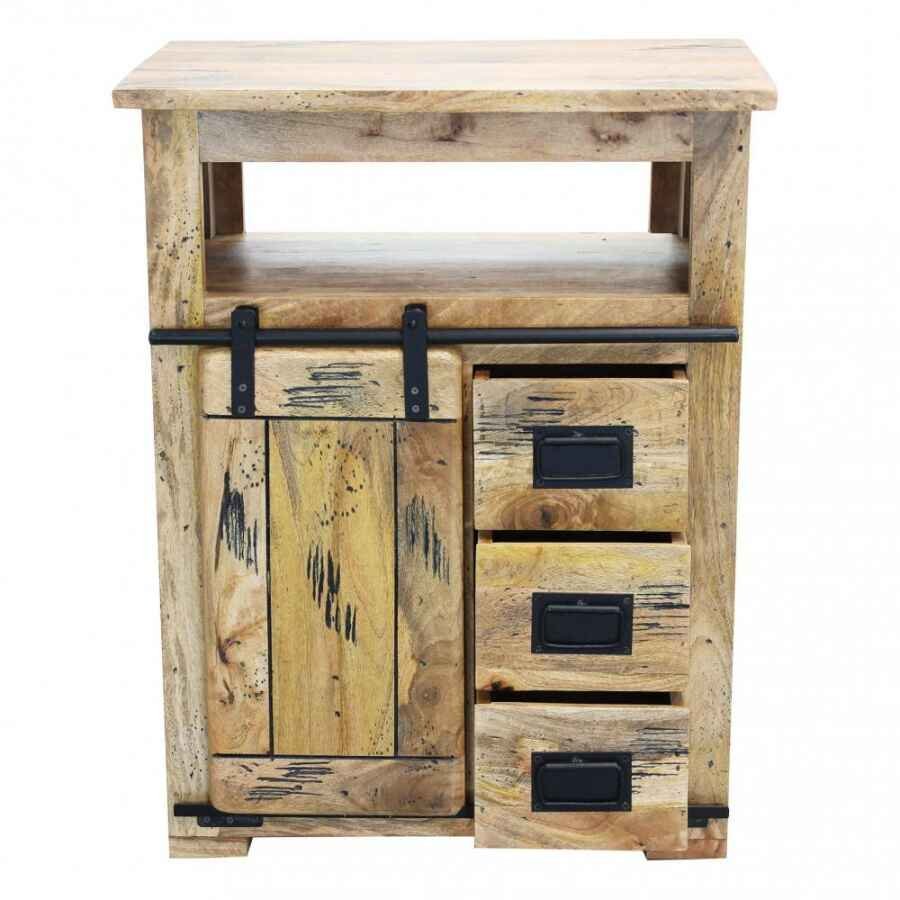 Mobiletto per soggiorno Industrial in Legno cm 70x45x90 – RICK