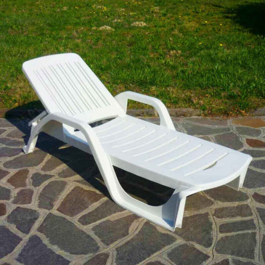 Lettino da Giardino con ruote in Policarbonato cm 190x71x46 – MAX