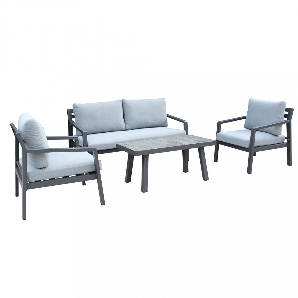 salotto da giardino in alluminio 4 posti D.150x75x75/P.69x75x75/T.100x50x45 – NAILO