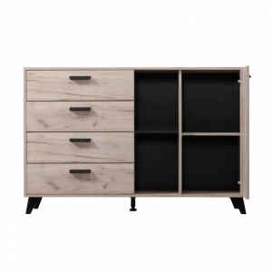 madia quattro cassetti un anta moderna minimal in legno cm 137,5 x 40 x 90,5 h – FRANCI