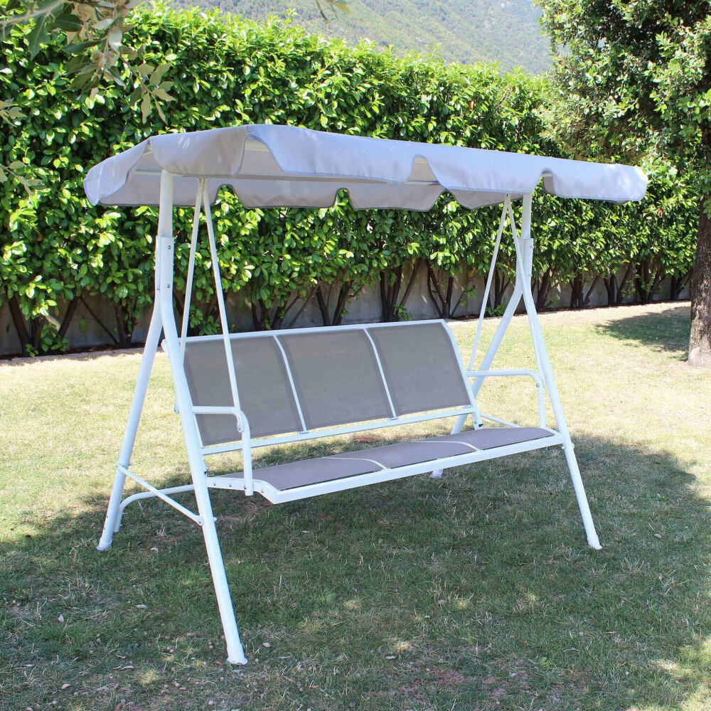 Dondolo da Giardino in Acciaio,Textilene cm 175x112x155 – KIEFER