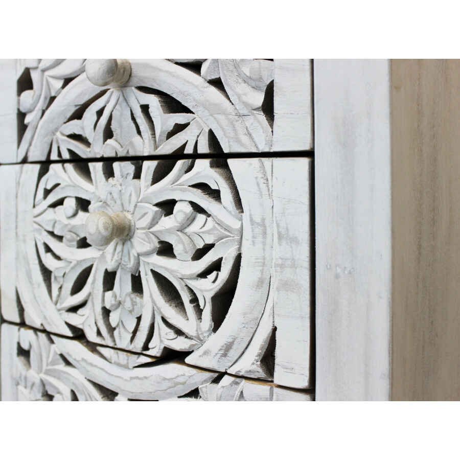 Cassettiera con decoro 5 cassetti in Legno,Metallo cm 45x35x105 – KONNOR