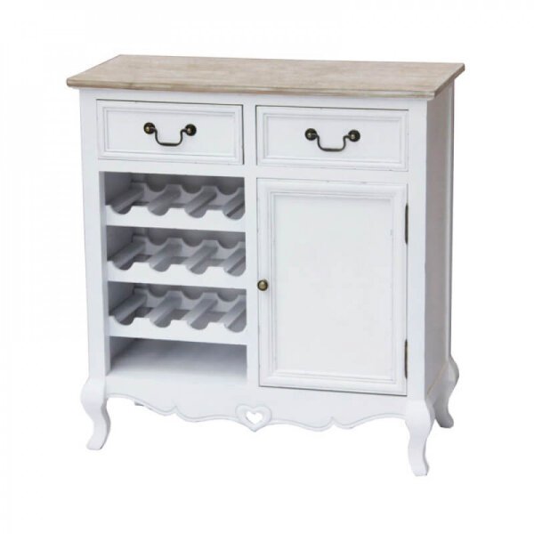 Credenza shabby con porta bottiglie in Legno cm 80x36x84,5 – COLTON