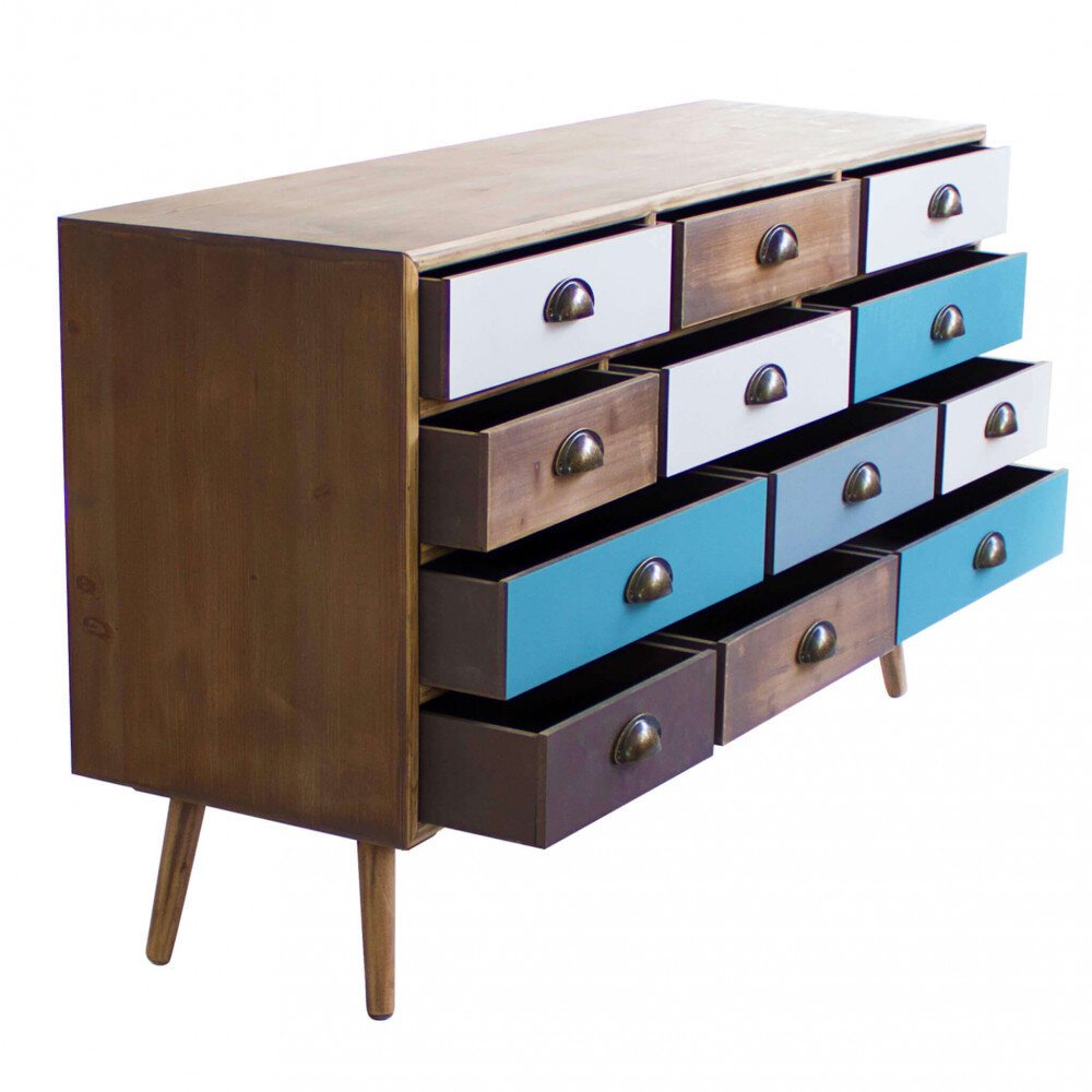 Cassettiera 12 cassetti in Legno cm 120×36,5×49 – CAL