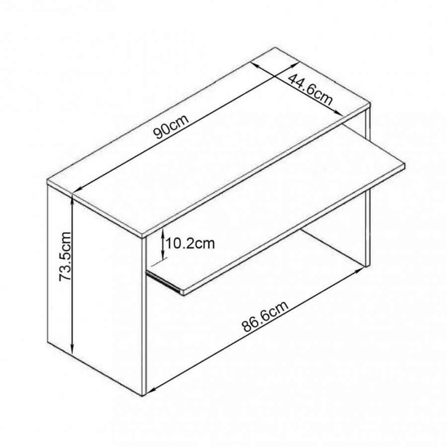 Scrivania con porta tastiera in Truciolare cm 90x79x45 – ROD