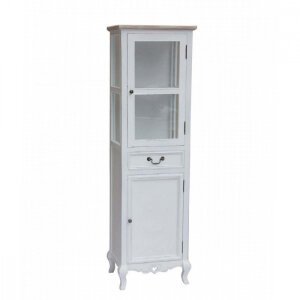 Vetrina un cassetto 2 ante shabby chic in Legno,Vetro cm 50x37x170 – ESMOND